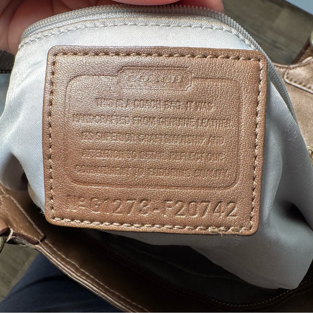 Coach Embossed Leather Signature Tote Bag - Picture 8 of 9
